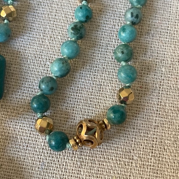 New Boho Mala Prayer Semiprecious Necklace Thai Buddha Pendant Gold Hematit… - Picture 7 of 9